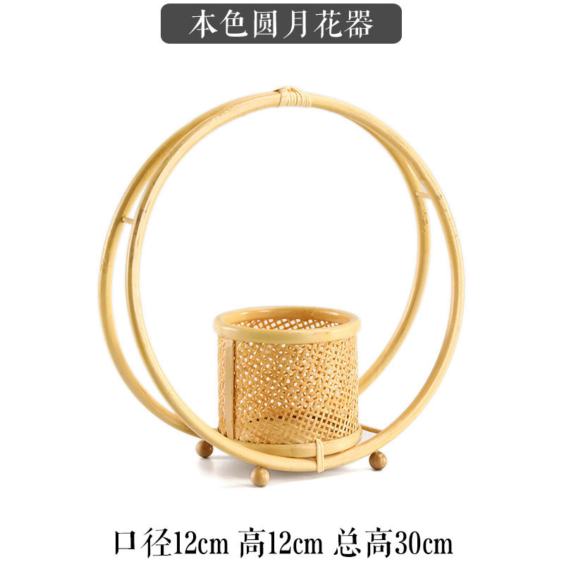 手工竹编花篮竹制花器手提篮子收纳盒果篮提盒子插花装饰摆件花器,特色手工艺,竹编/竹雕,淘宝优惠券,粉丝福利购,淘宝优惠卷