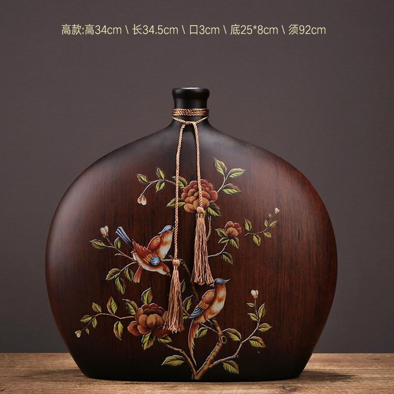 欧式时尚花瓶创意家居装饰品客厅电视柜玄关美式摆件奢华陶瓷贴花