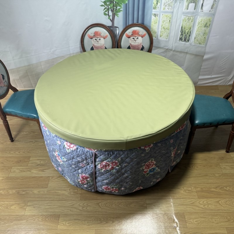 圆桌烤火罩加厚棉圆桌取暖桌布套木圆桌烤火罩子电炉圆桌棉布桌罩