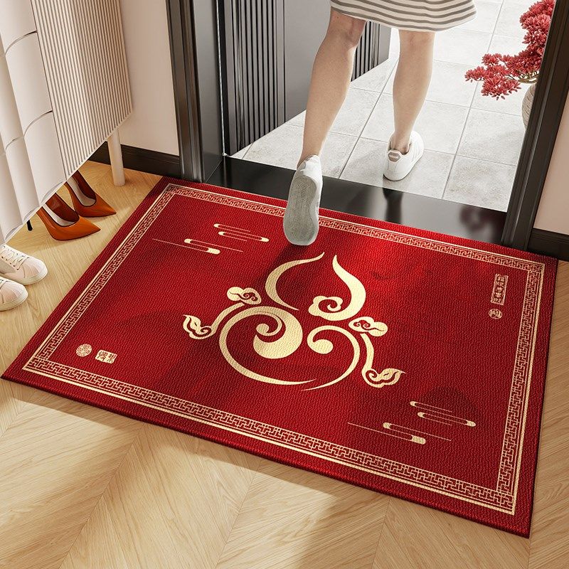 喜庆家用新中式入户门地垫室外免洗可擦大门口脚垫门厅门前蹭脚垫,居家布艺,入户地垫,淘宝优惠券,粉丝福利购,淘宝优惠卷