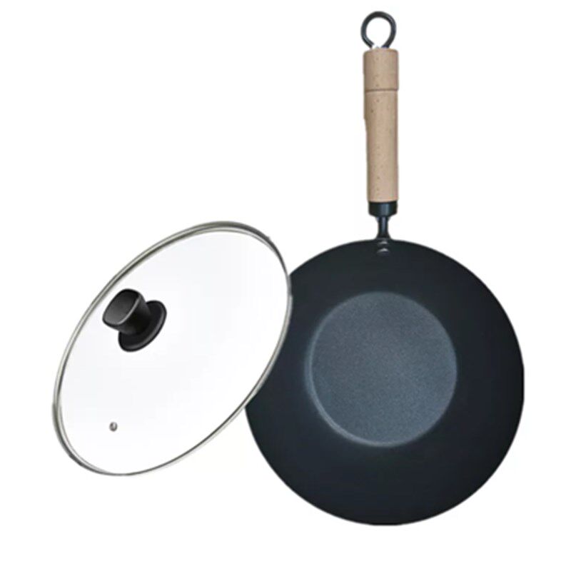 24 26 28cm加深轻便迷你小铁锅炒锅无油烟不粘锅燃气电磁电陶炉用