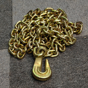 叉车起重钢链条金色弯钩吊链飞机链卡链吊勾大梁校正钣金链条抓钩