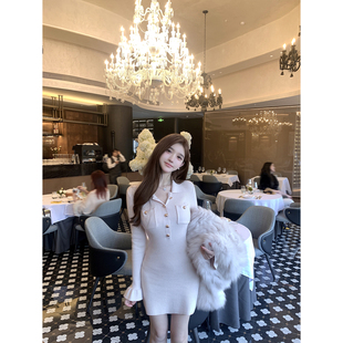 包臀裙打底荷叶边针织连衣裙 纯欲气质性感无袖 若语定制 江南贵女