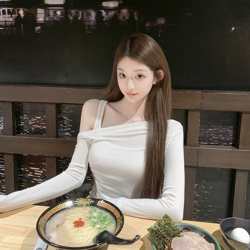 若语定制 76兰精天丝19羊毛微透两件套女新款纯欲风显瘦罩衫套装