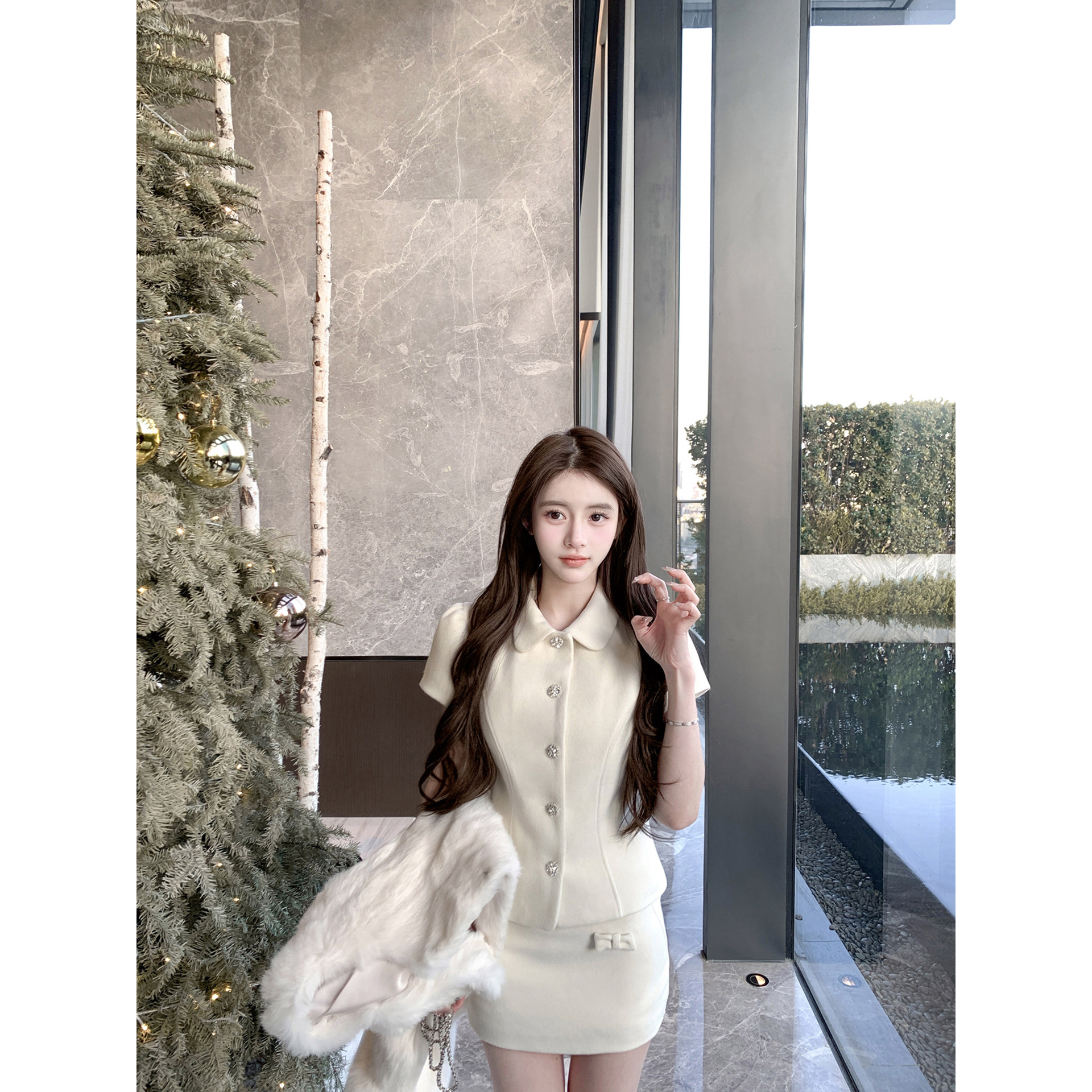 若语定制 珍妮千金 锆石钻扣娃娃领小香套装气质名媛高级感外套,女装/女士精品,时尚套装,淘宝优惠券,粉丝福利购,淘宝优惠卷