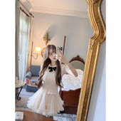 两件套 蝴蝶结麻花针织上衣网纱半身裙短裙套装 若语定制 私心最爱