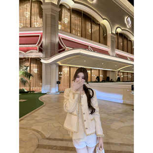 若语定制 26C编织钻扣小香外套气质名媛风高级感上衣春 香氛恋人