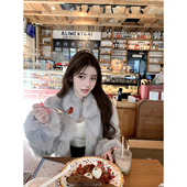 100狐狸毛立领皮草外套冬季 若语定制 冰川奶狐 保暖大衣贵气外套