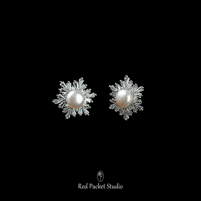 法式复古轻奢天然淡水珍珠耳钉