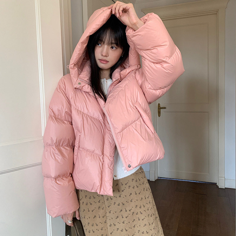 Allo Fu 2025白鸭绒加厚羽绒服冬季新款拆卸连帽小个子保暖外套