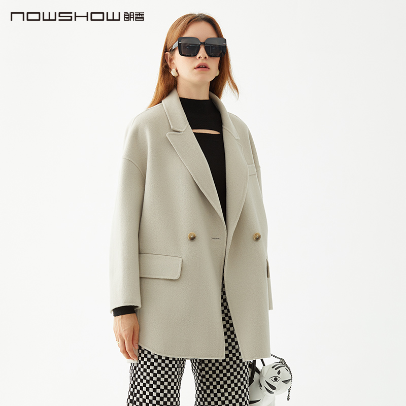 朗香短款毛呢外套双面呢大衣