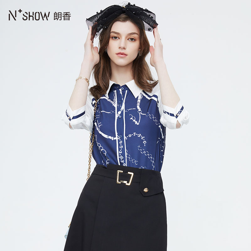 NOWSHOW朗香夏季新品设计感印花衬衫232061 女装/女士精品 衬衫 原图主图