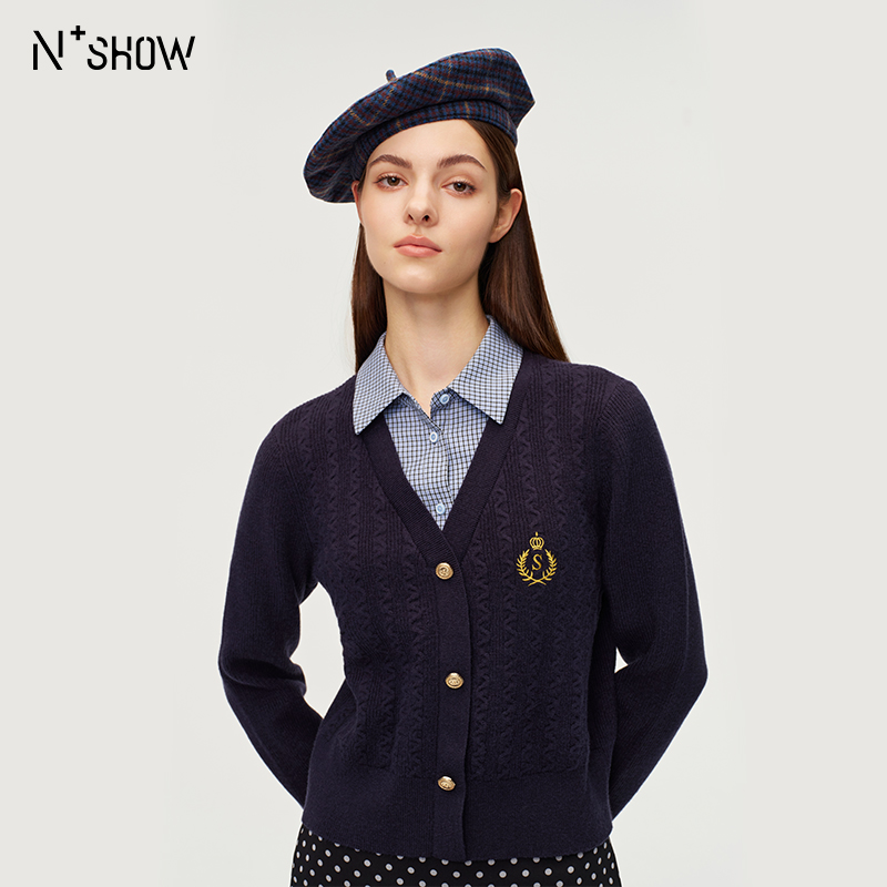 朗香冬季学院风假两件套头毛衫