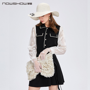 NOWSHOW朗香小香风撞色拼接连衣裙211070