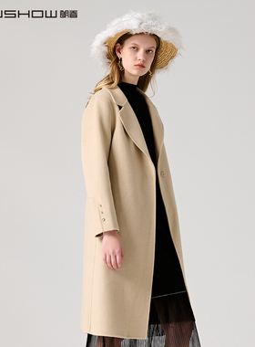 NOWSHOW朗香米色简约双面呢大衣214049