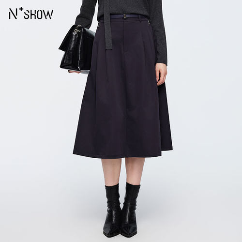 NOWSHOW夏季显瘦A字半身裙藏青