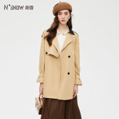 风衣收腰显瘦外套233046 设计感撞色拼接短款 NOWSHOW朗香秋季 新品