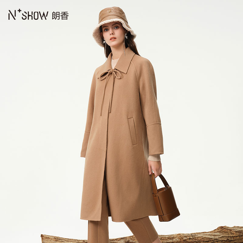 朗香羊绒翻领美拉德双面尼大衣