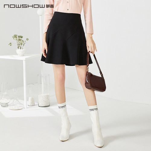 nowshow朗香黑色结构半身裙