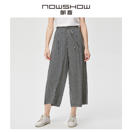 NOWSHOW朗香夏季新品条纹阔腿裤92034