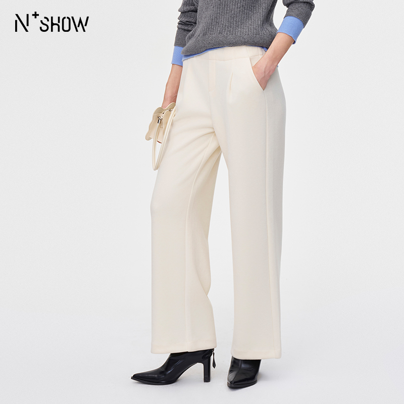 朗香25冬季新品两色系绳针织长裤