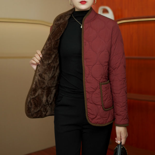 妈妈棉衣冬新款加绒加厚气质高贵棉袄外套中老年女大码棉服立领