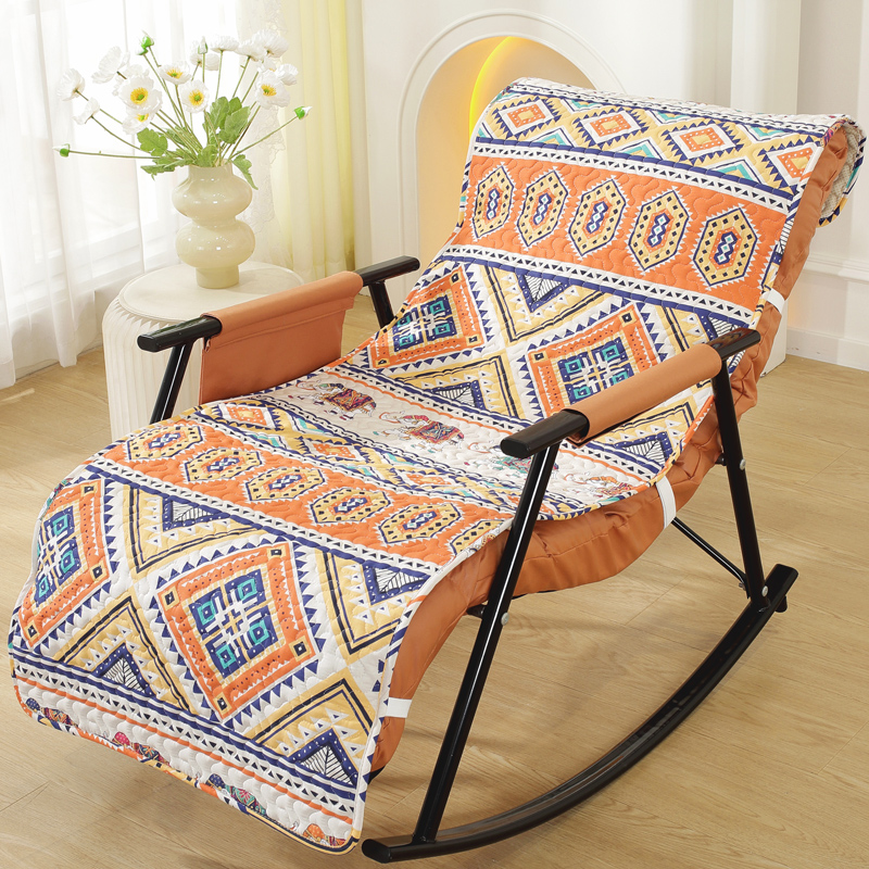 纯棉面料简约现代防滑连体椅子垫