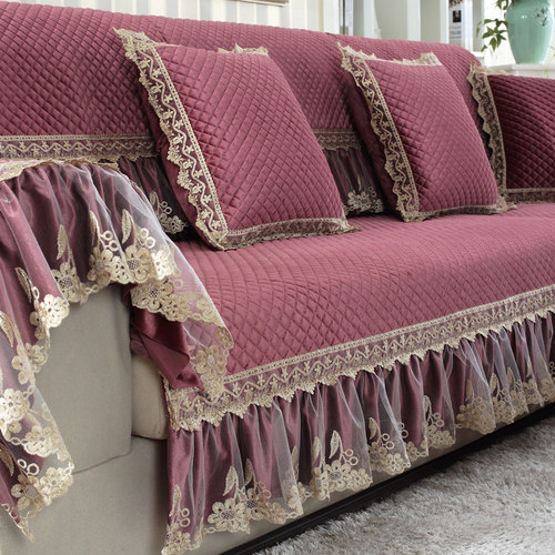 定做冬季毛绒布艺防滑欧式沙发套