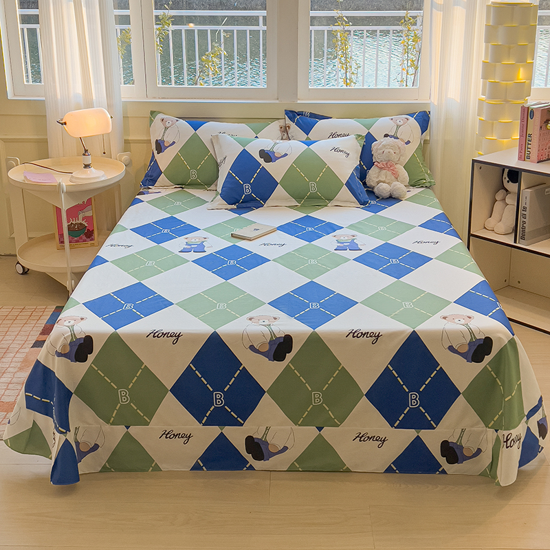 A类母婴级100%全棉床单单件纯棉被单学生宿舍1.2单双人枕套三件套