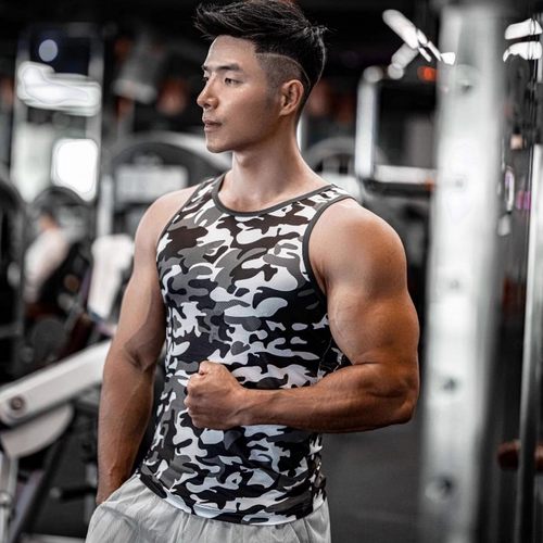 迷彩弹力速干背心男紧身打底上衣