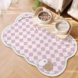 可爱卡通宠物地垫家用吸水速干餐垫狗狗猫咪通用耐脏易打理进食垫