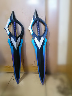 漫萌|英雄联盟 战斗学院 卡特琳娜 卡特 cos 道具武器双刀