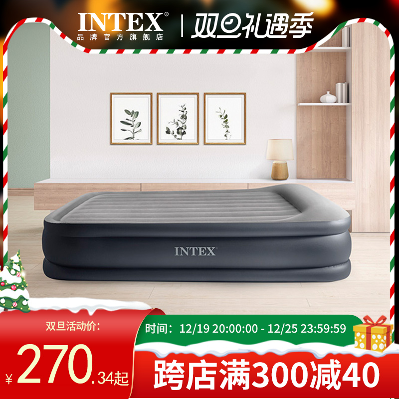 intex气垫床充气床垫单人双人家用加大折叠厚床垫户外便携折叠床
