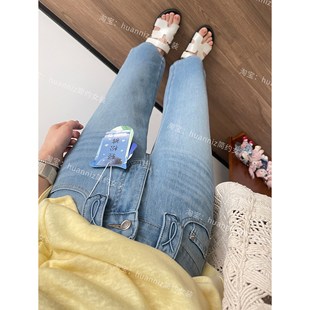 修饰腿型显腿直牛仔法棍裤夏季薄款莱赛尔轻松裤小个子九分直筒裤