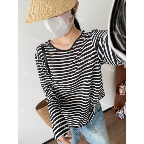 夏季超薄莱赛尔撞色条纹防晒衣女