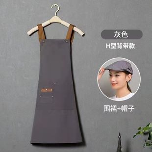 定制围裙Logo工作服女餐饮西餐厅咖啡厅服务员奶茶店印字帆布款