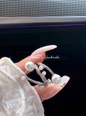 可调节开口戒珍珠锆石高级温柔