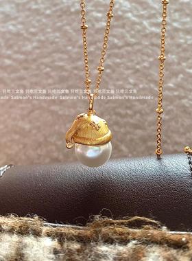 手工可爱拉丝珍珠项链圣诞礼物