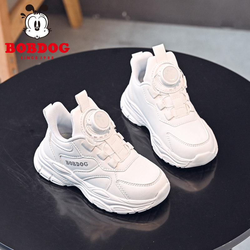 巴布豆童鞋儿童运动鞋白色鞋子