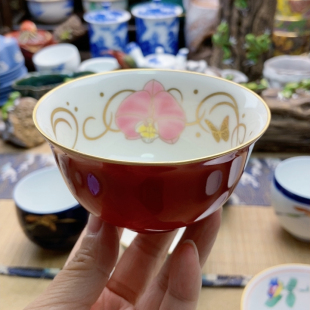稀有款 大漏 香兰社描金茶碗