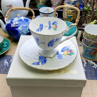 新款!高品!福利出!香兰社七彩玫瑰高足咖啡杯 带盒 特价