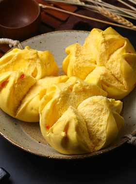 丁三记南瓜开花馒头 粗粮杂粮面食 营养早餐冷冻食品点心6个包装
