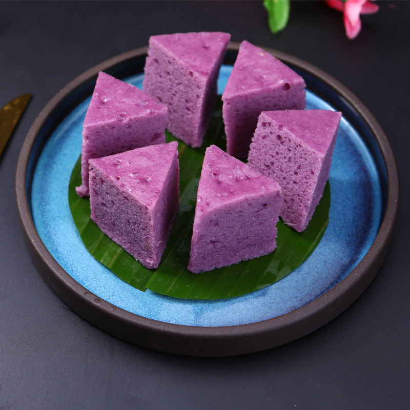 广式紫薯马拉糕年糕速食早餐三角形发糕蒸米糕松糕速冻商用半成品