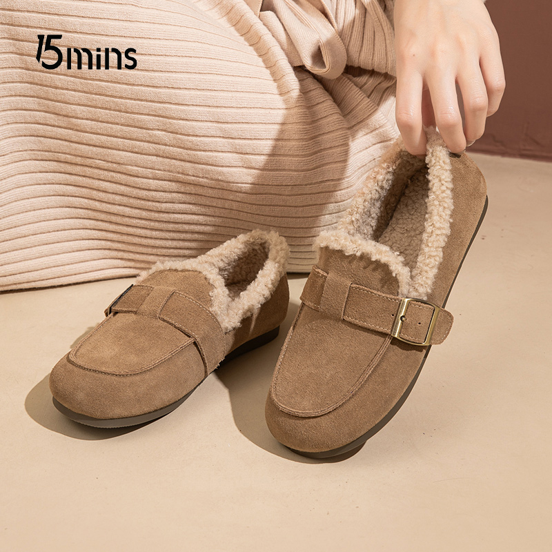 15mins厚底勃肯鞋毛毛鞋
