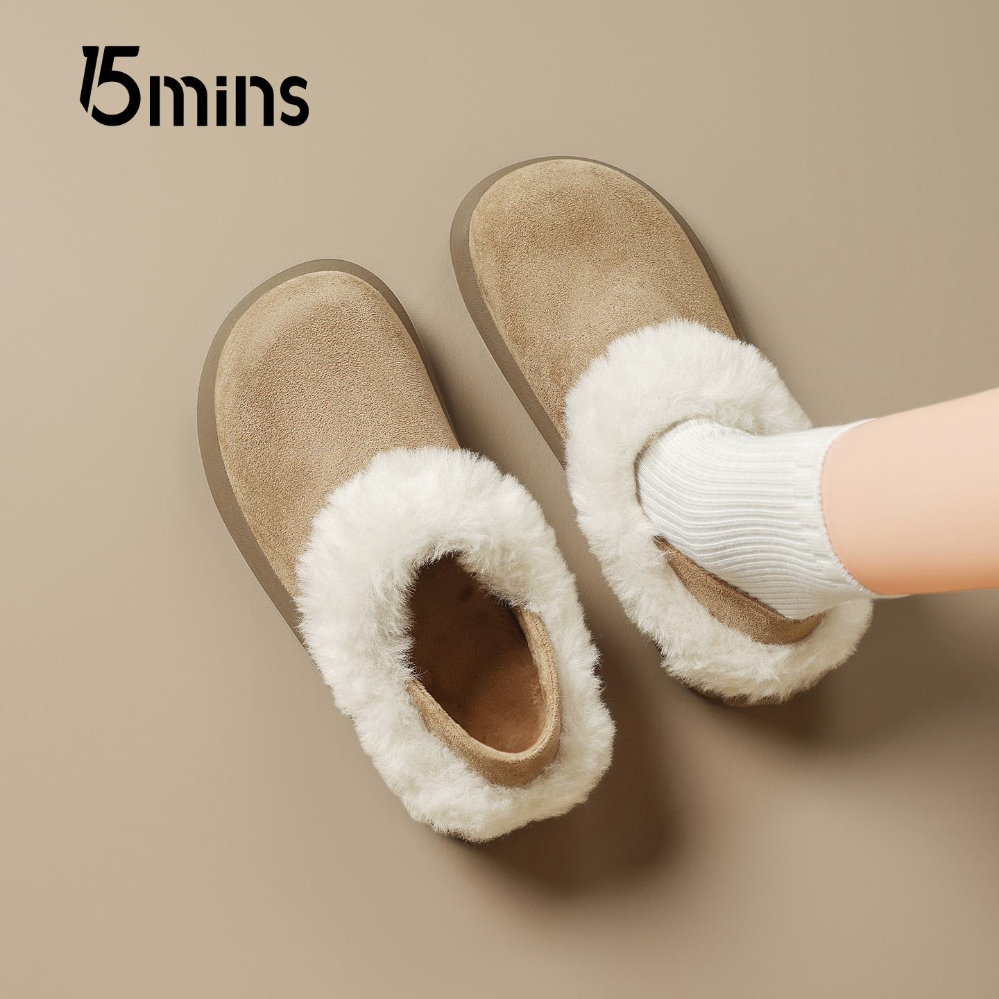 15mins雪地靴女2025冬季新款