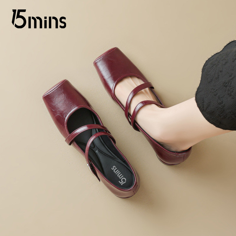 15mins红色芭蕾玛丽珍鞋女2026新款秋季平底单鞋小皮鞋配裙子婚鞋,女鞋,玛丽珍鞋,淘宝优惠券,粉丝福利购,淘宝优惠卷