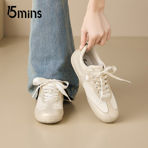 15mins香槟色芭蕾德训鞋女