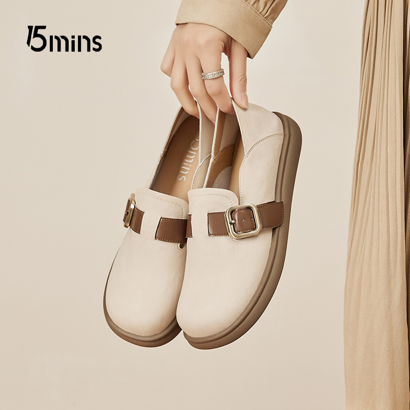 15mins厚底勃肯鞋女春季