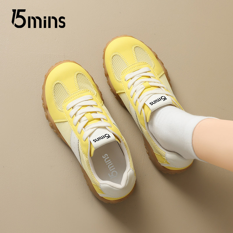 15mins增高德训鞋女款巨好看厚底新款运动软底夏季透气阿甘网面鞋