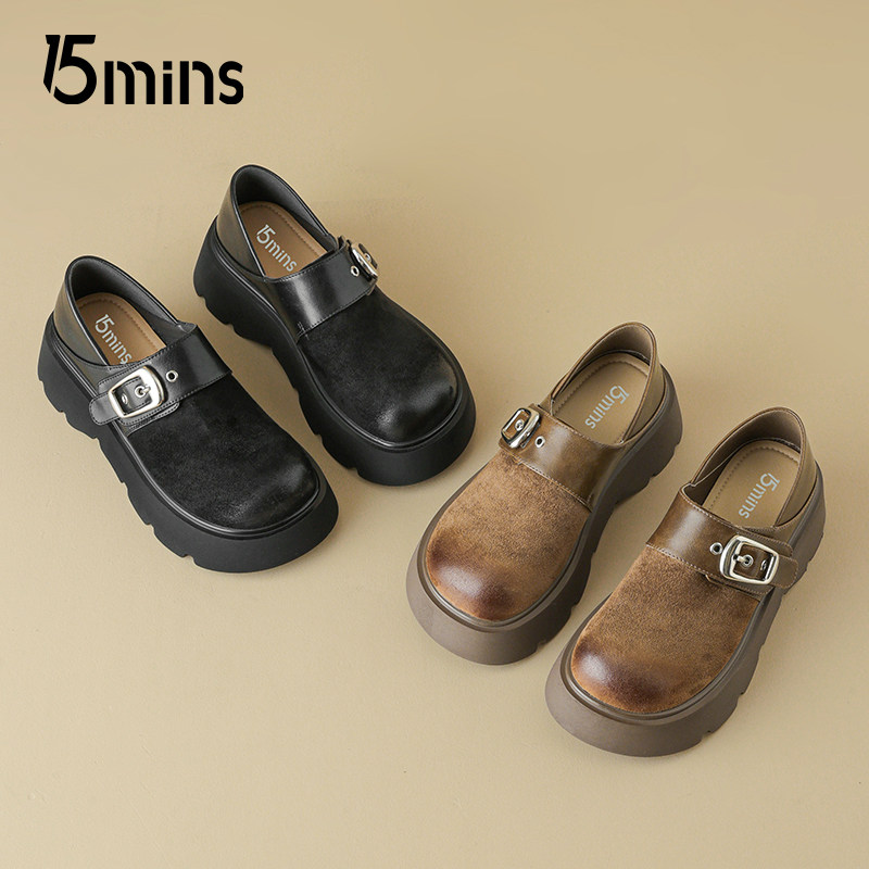 15mins英伦风复古乐福鞋子